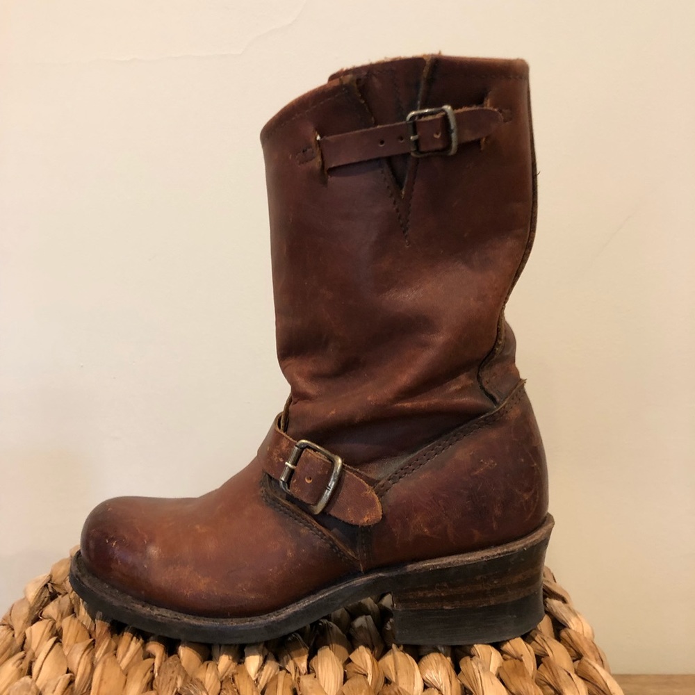 Distressed leather Frye boots